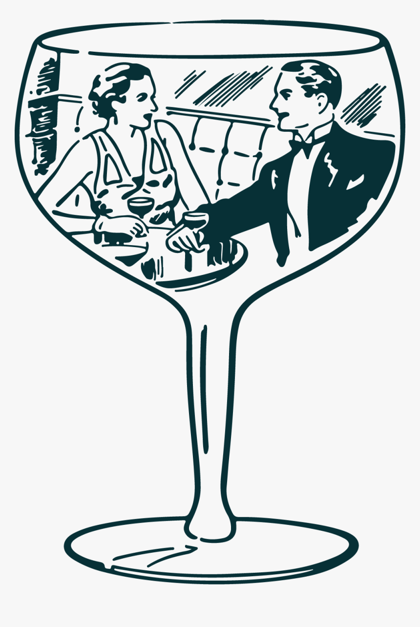 Wine Glass Clipart , Png Download - Pareja Dentro De Una Copa, Transparent Png