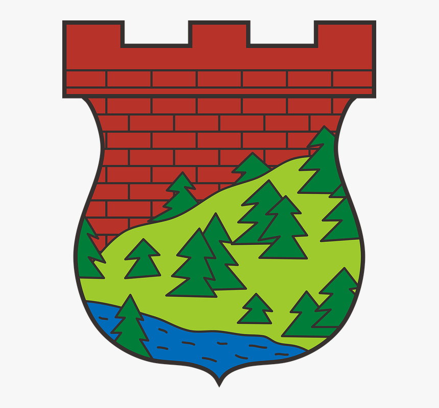 Coat Of Arms, Shield, Water, Forest, HD Png Download