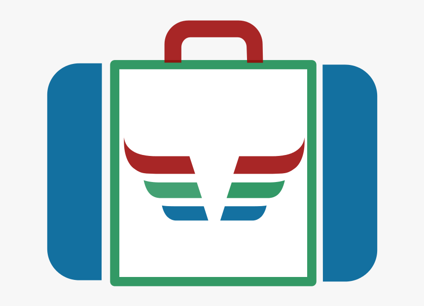 Suitcase Icon Blue Green Red Dynamic V171 - Briefcase, HD Png Download