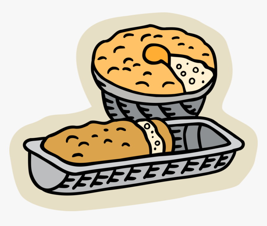 Vector Illustration Of Fresh Baked Cake And Sweet Bread - Sweet Bread Png Clipart, Transparent Png