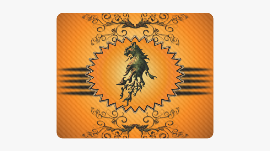 Lion With Flame Rectangle Mousepad - Tiger, HD Png Download