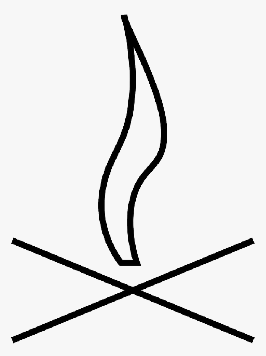 Flame Silhouette Lineart - Drawing, HD Png Download