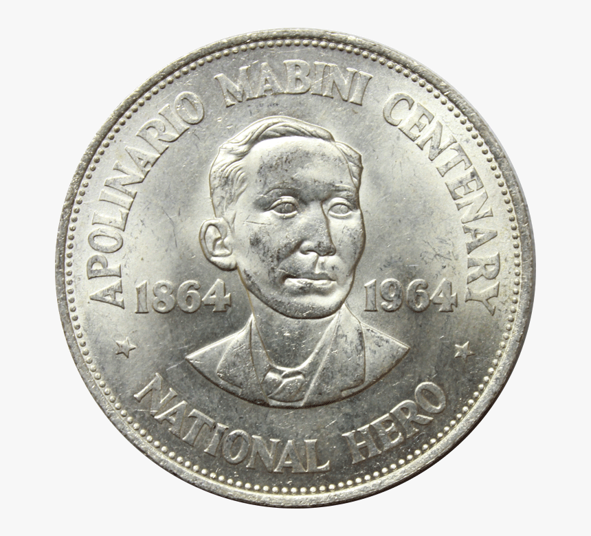 Transparent Silver Coin Png - 1 Peso Philippines 1964, Png Download