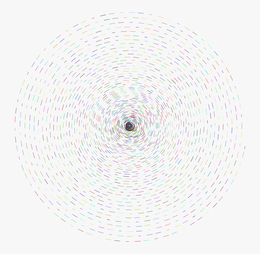 Prismatic Circular Dashed Spiral - Circle, HD Png Download