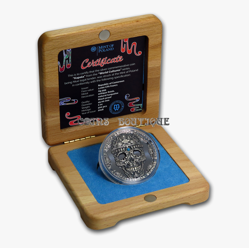 Silver Coin Kapala World Culture 2 Oz Silver Coin Antiqued - Coin, HD Png Download