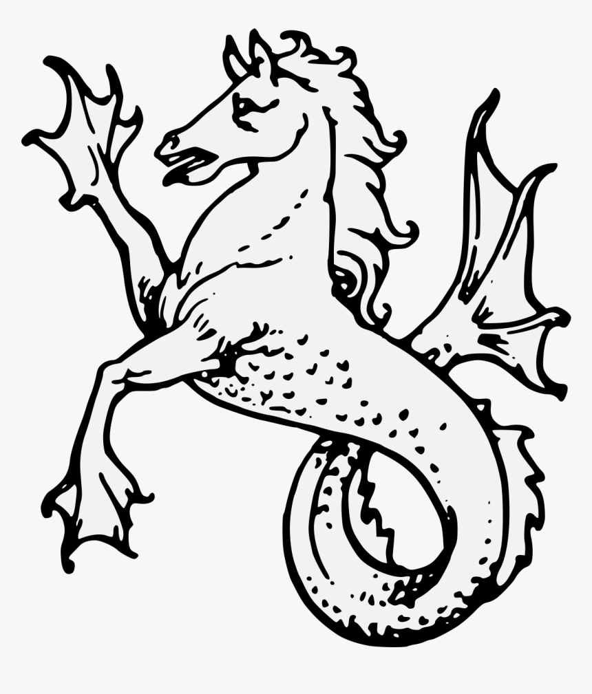 Heraldic Seahorse, HD Png Download