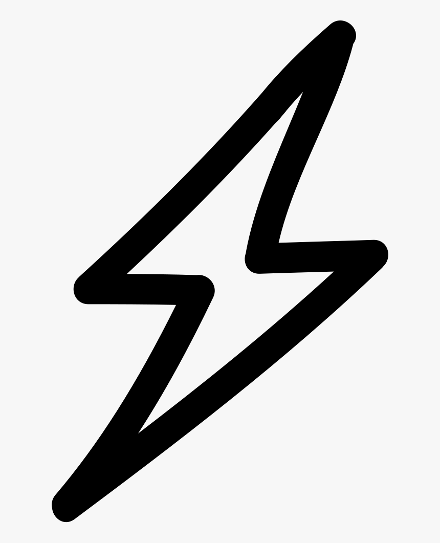Thunder Bolt Hand Drawn Shape Outline - Thunder Shape, HD Png Download
