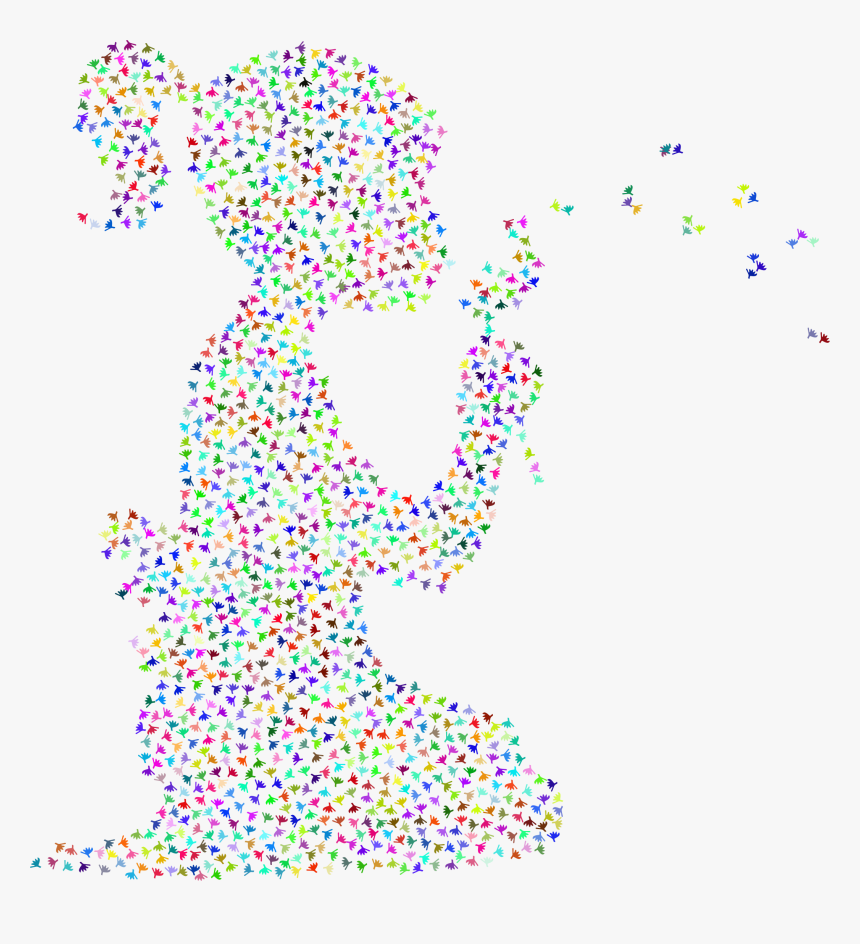 Prismatic Dandelion Girl No Background Clip Arts - Transparent Background Free Vector Dandelion Clipart, HD Png Download