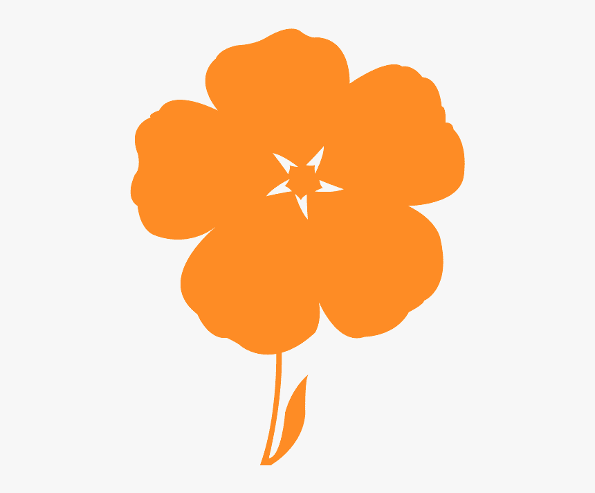 Blue Flower Silhouette, HD Png Download