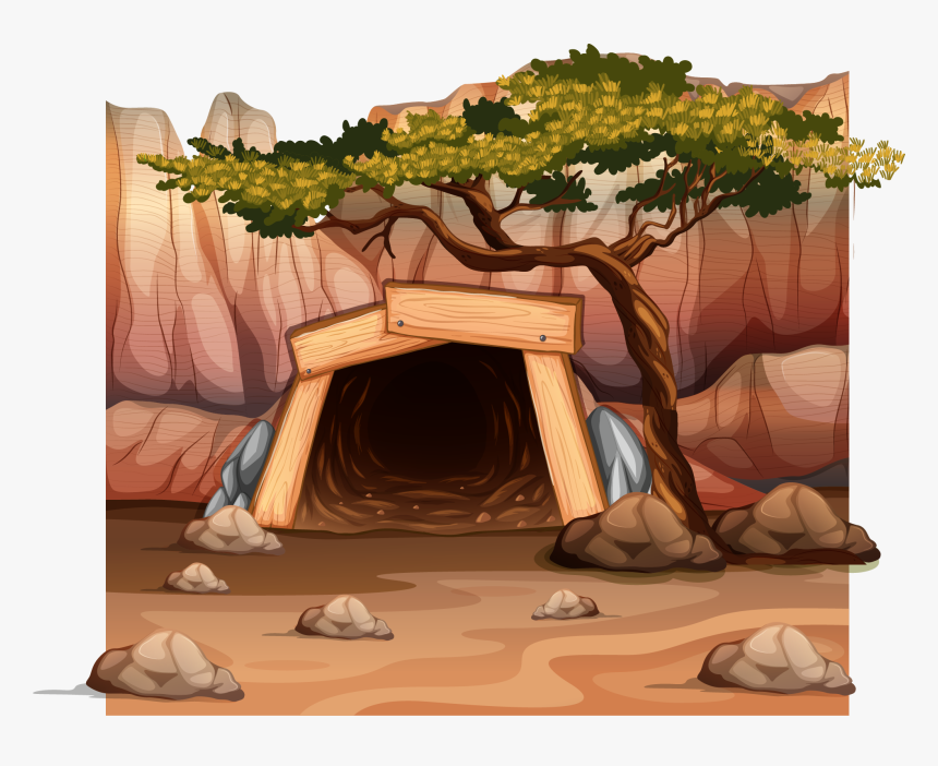 Clip Library Download Cave Vector Cartoon Mountain - Cartoon Image Of Cave, HD Png Download