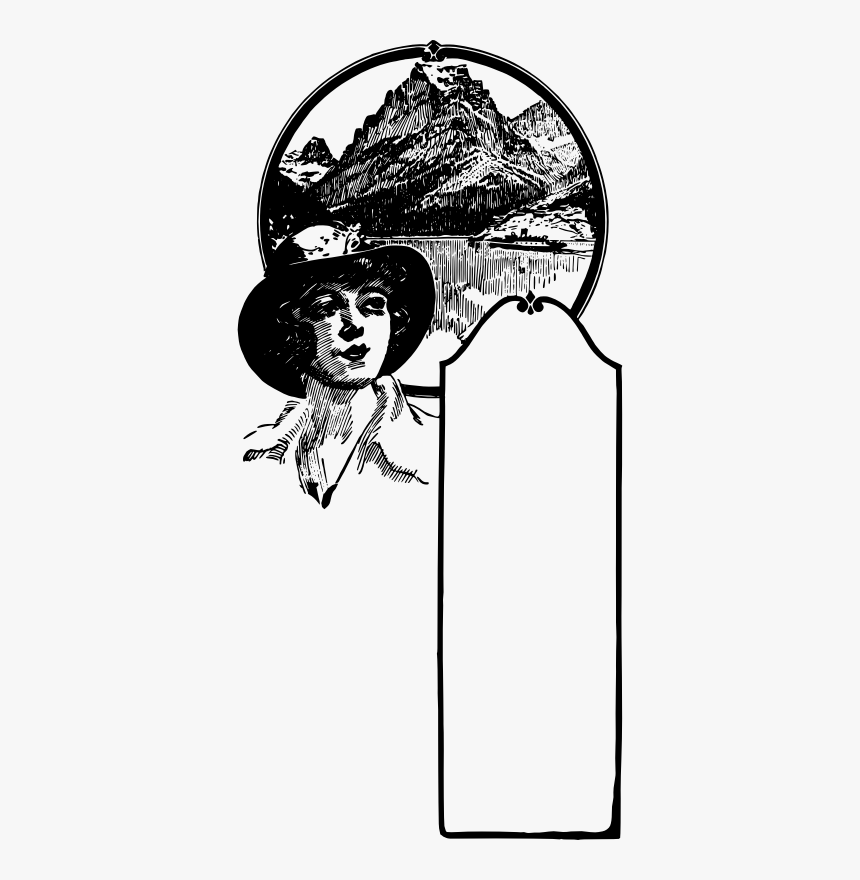 Mountain Lady Frame - Sketch, HD Png Download