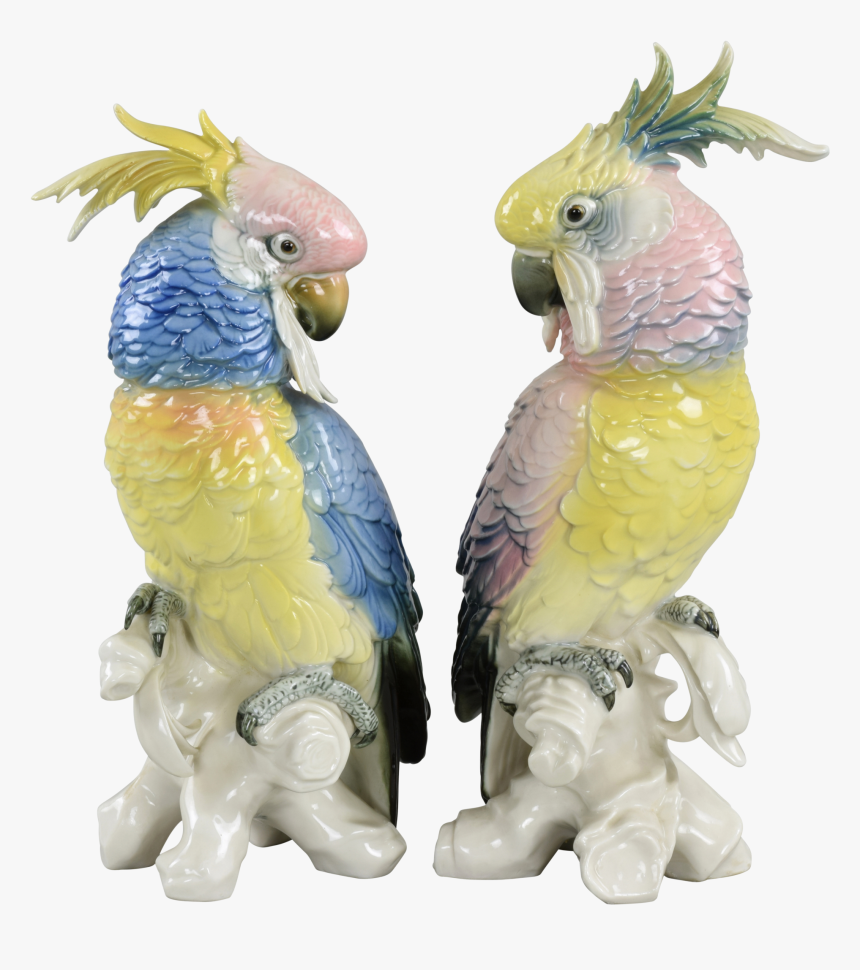 Pair Karl Ens Vintage Porcelain Cockatoos 1919-1945 - Karl Ens Birds, HD Png Download