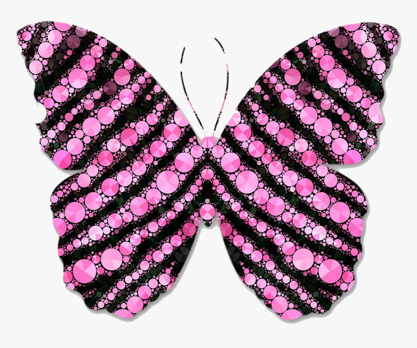 Pink Black Zebra Print Free Photo - Butterfly Pink And Back Hd, HD Png Download