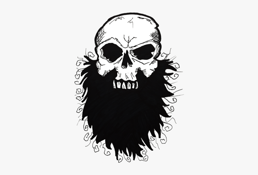 Black Beards Watch Modify - Long Beard Skull, HD Png Download