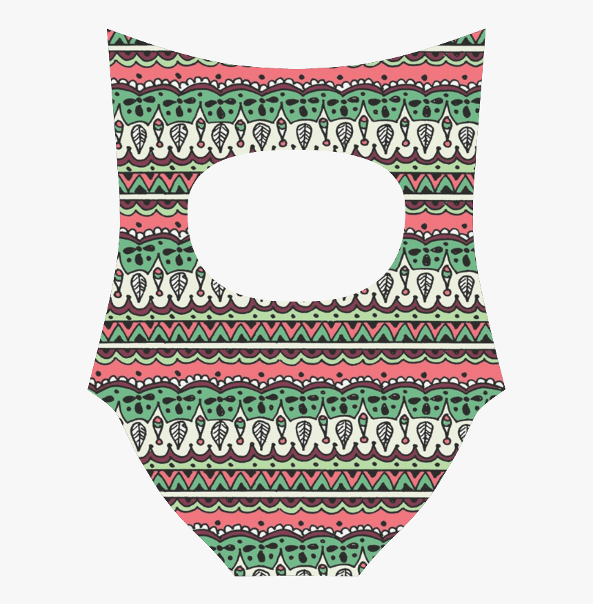 Green Bohemia Lines Strap Swimsuit - Circle, HD Png Download