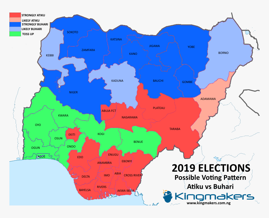 Transparent Nigerian Flag Png - Nigeria Electoral Map 2019, Png Download