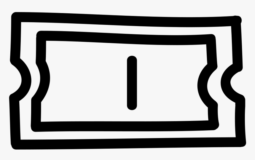 Ticket Hand Drawn Outline - Drawn Ticket Icon, HD Png Download