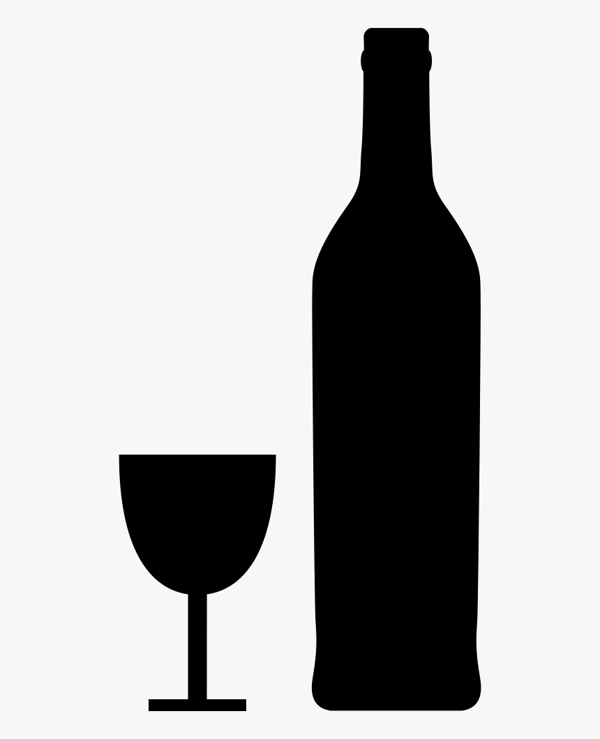 Dessert Wine Red Wine Beer Glass Bottle - Bottle Wine Silhouette Png, Transparent Png