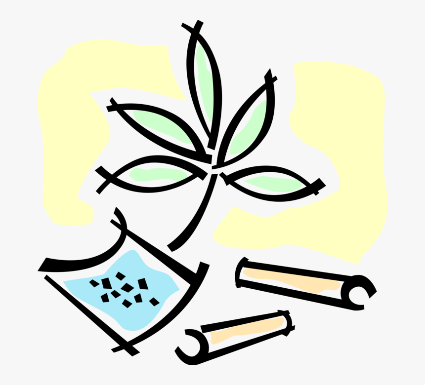 Vector Illustration Of Cannabis, Dope, Ganja, Weed, - Narcotic Clip Art, HD Png Download