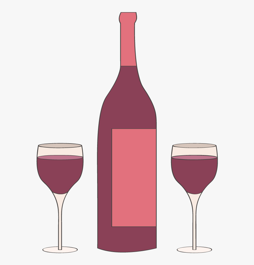 Red Wine Bottle Alcoholic Beverage - Wine Glass, HD Png Download