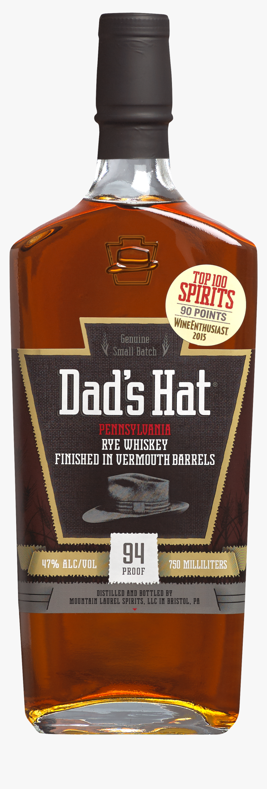 Vermouth Bottle Front Silhouette - Dad's Hat Rye Whiskey Pennsylvania Vermouth Finish, HD Png Download