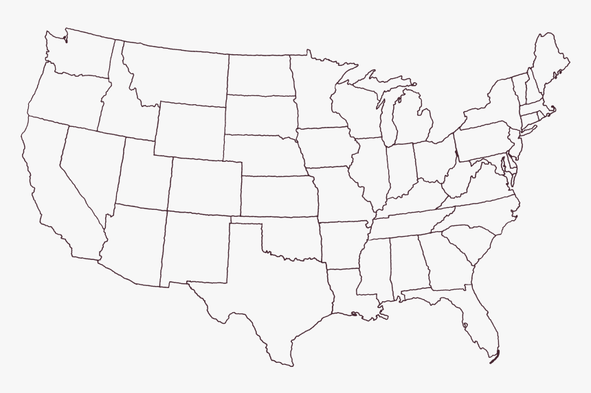 United States Map With Florida Highlighted, HD Png Download