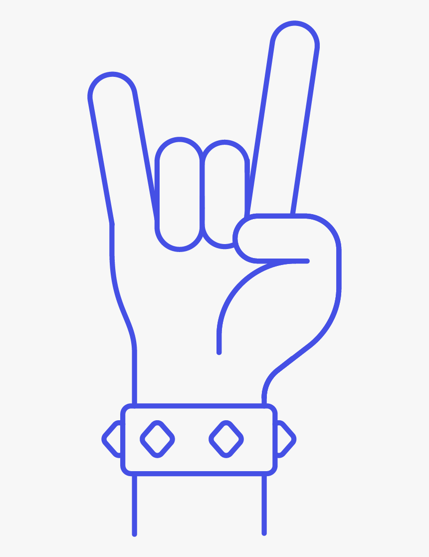 08 Hand Rock Front, HD Png Download