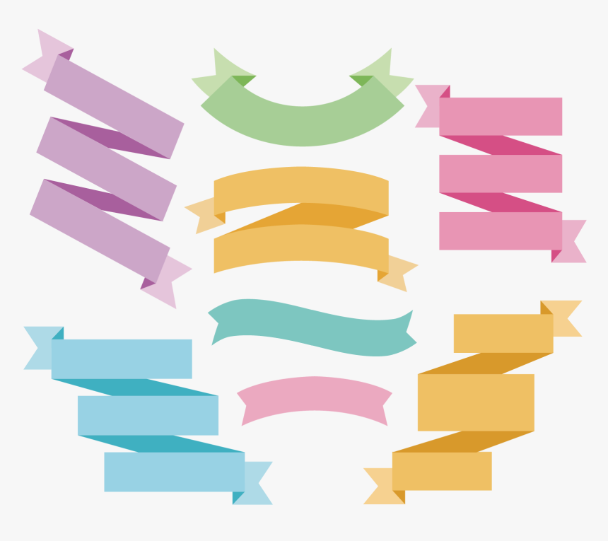 Paper Ribbon Adobe Color - Iölustrator Ribbon, HD Png Download