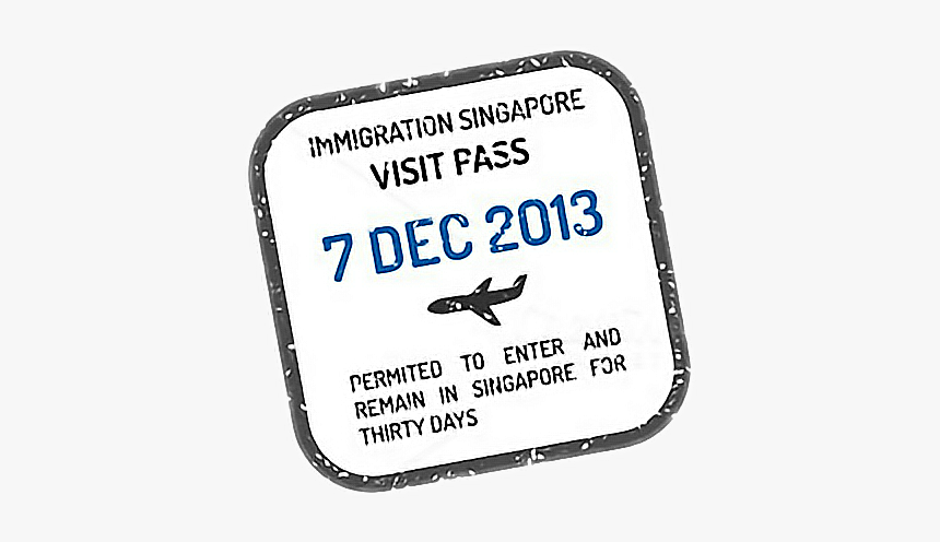 #visa #visastamp #passport #travel #stamp #singapore - Ink, HD Png Download