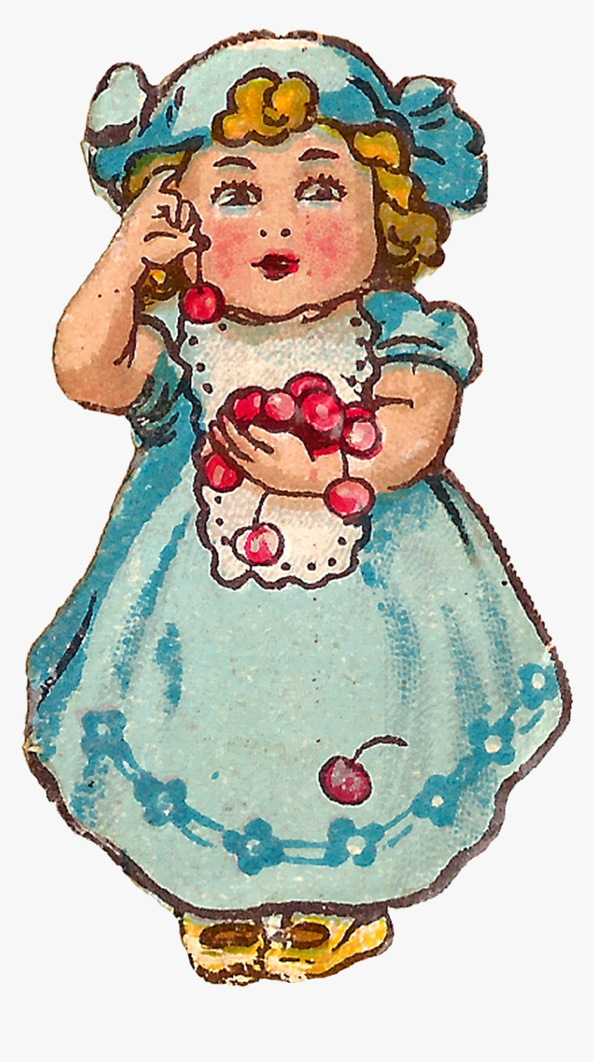 Cherry Clipart Vintage - Girl With Cherry Clipart, HD Png Download