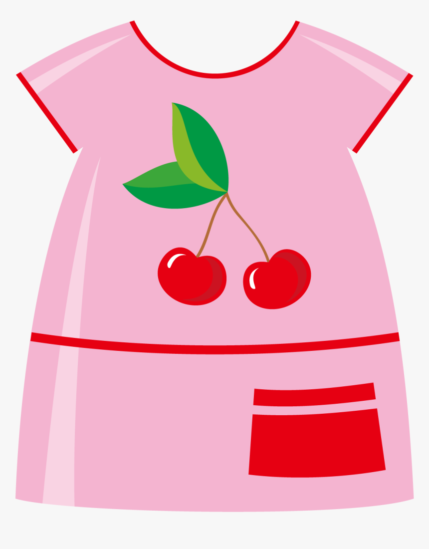T Pink Art Cherry - Girl Shirt Clipart Png, Transparent Png