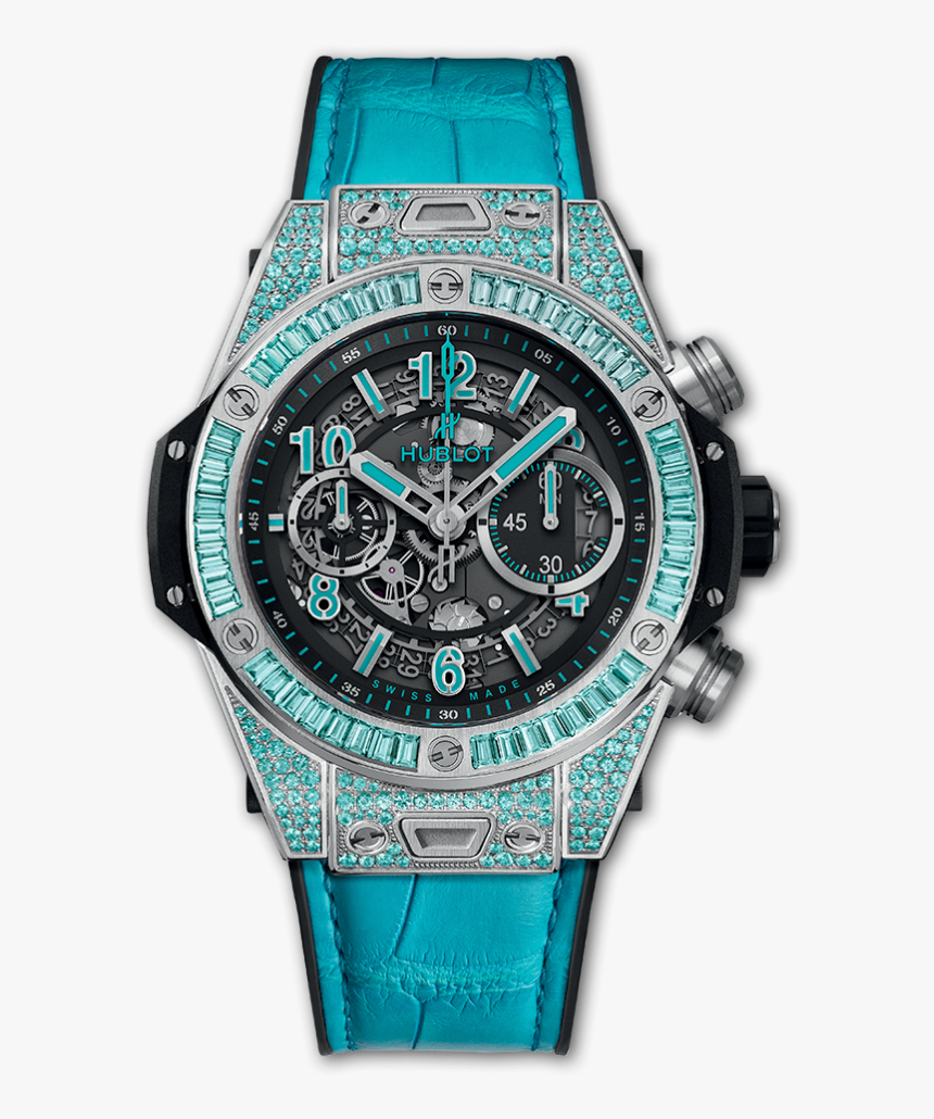 Hublot Unico White Gold Paraiba, Blue Watch, Luxury - Hublot Big Bang Unico Paraiba, HD Png Download