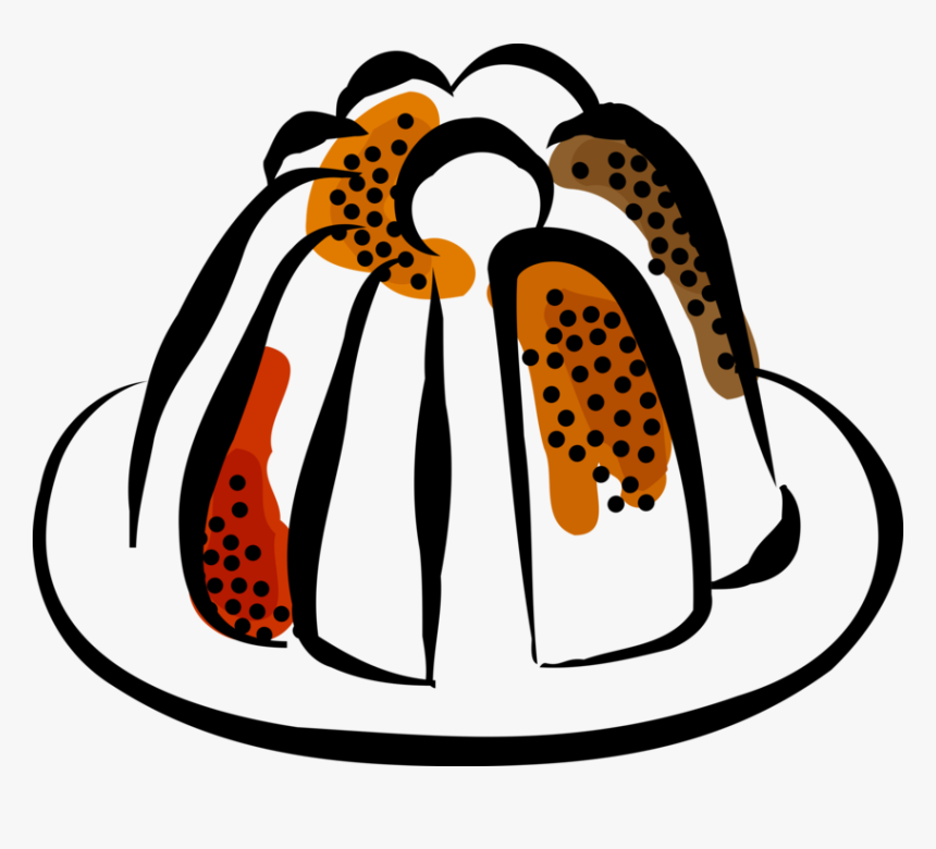 Vector Illustration Of Ring Shaped Bundt Or Gugelhupf - Puding Black And White, HD Png Download