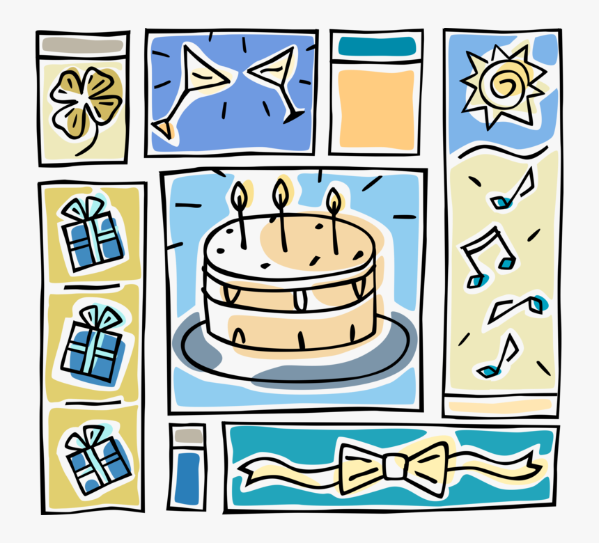 Vector Illustration Of Party Celebration With Birthday, HD Png Download