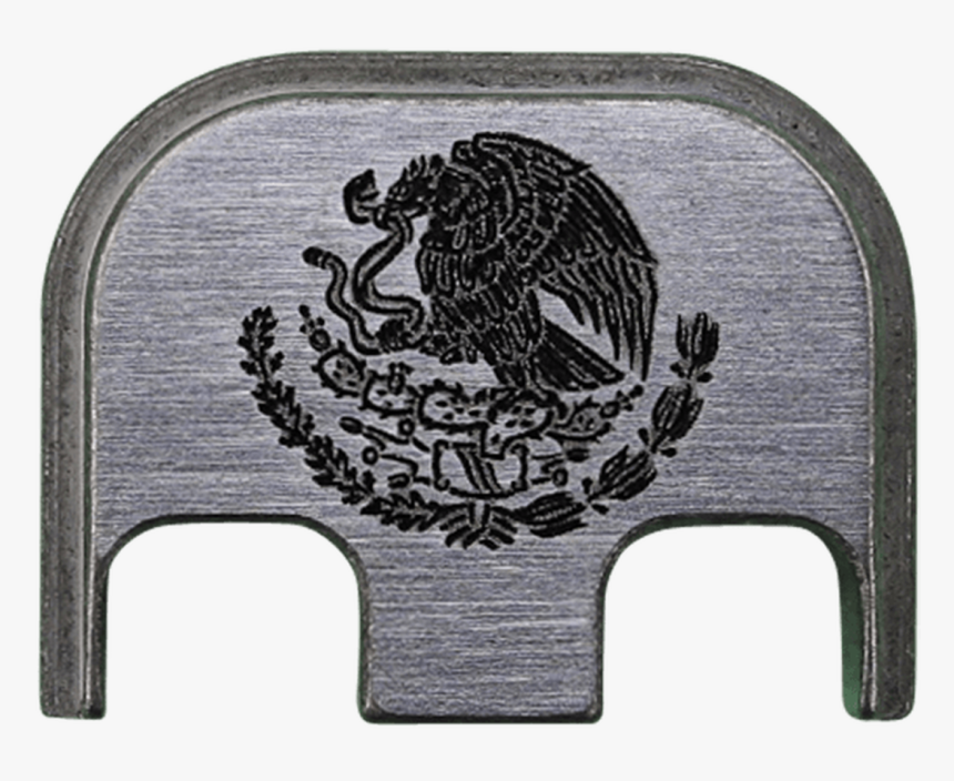 Mexican Eagle Titanium Brushed Finish Back Plate - Gold Mexican Coat Of Arms, HD Png Download