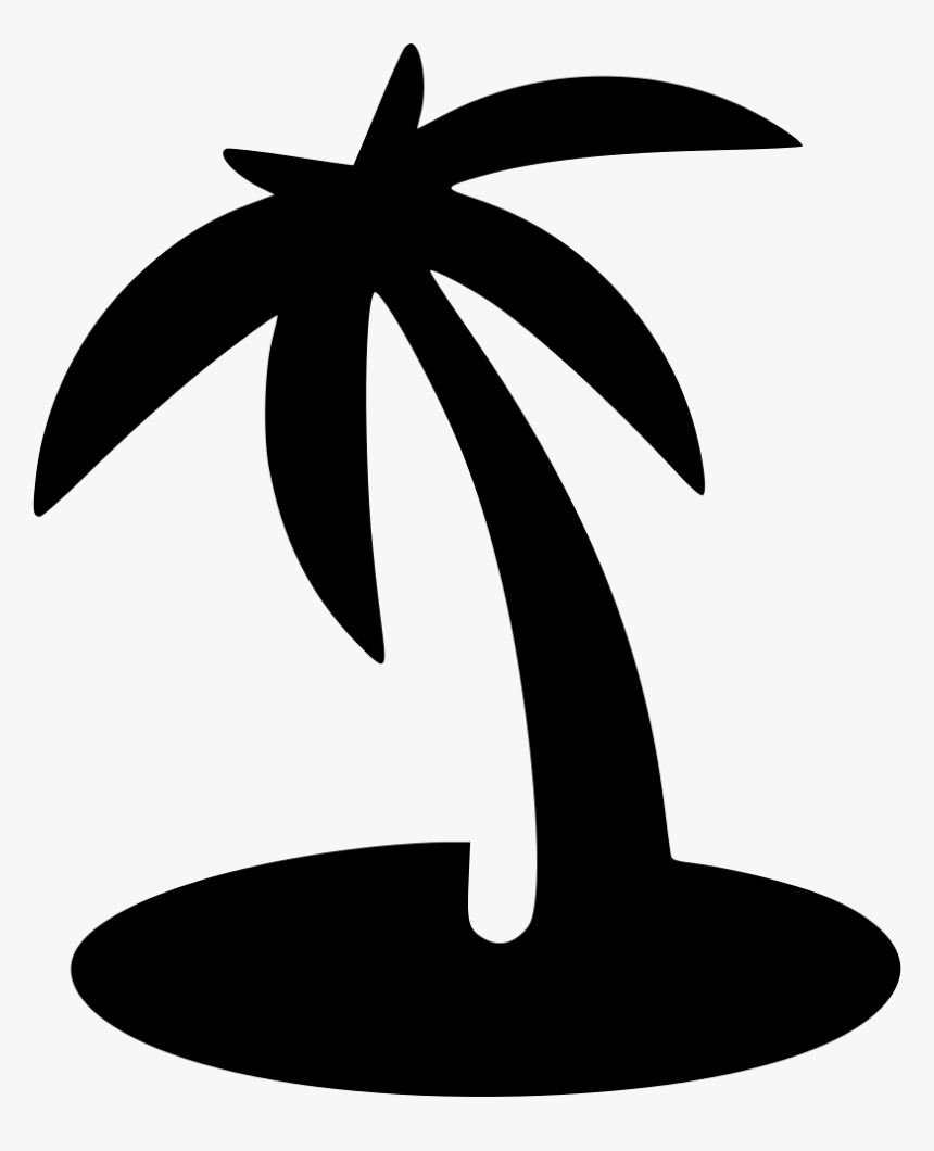 Beach Palm Island - Beach Icon Png Black, Transparent Png