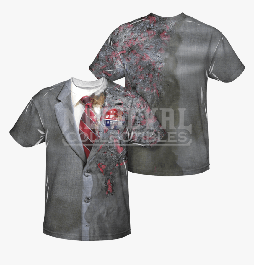 Two Face Burned Suit T-shirt - Dos Caras Disfraz, HD Png Download