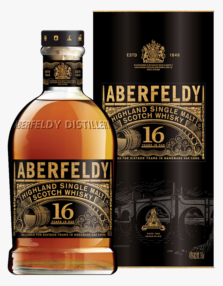 Aberfeldy 16 Year Old Highland Single Malt Scotch Whisky - Aberfeldy 16, HD Png Download