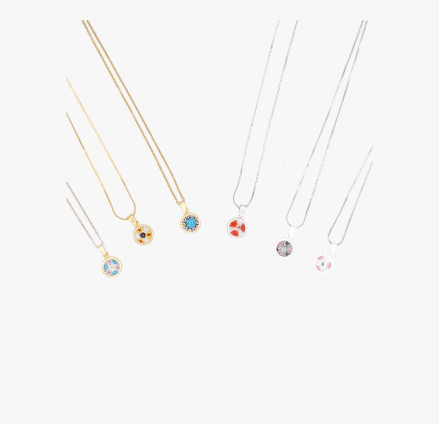 Murano Glass Mini Millefiori Pendant Necklaces - Locket, HD Png Download