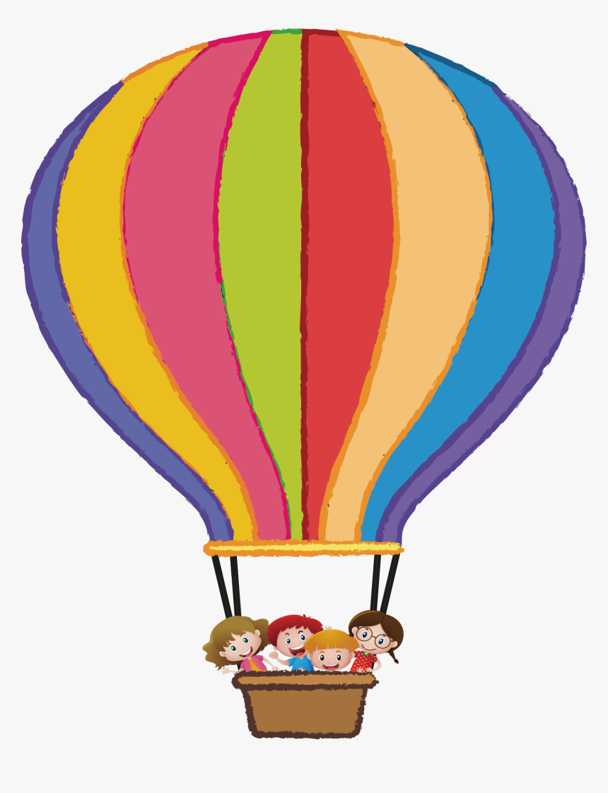 Playing Objects Of Kids Vector - Hot Air Balloon With Fire Clip Art, HD Png Download