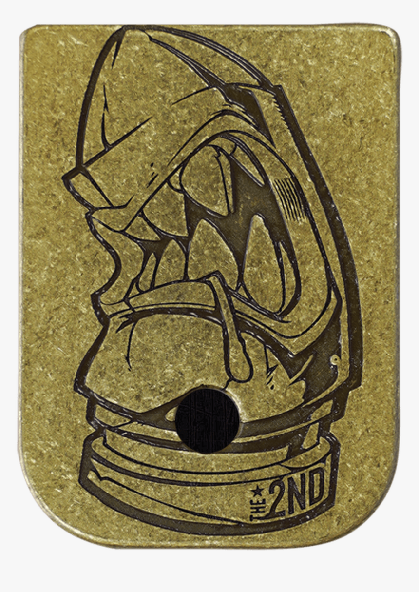 The 2nd Bullet Brass Rugged Mag Plate - Cartoon, HD Png Download
