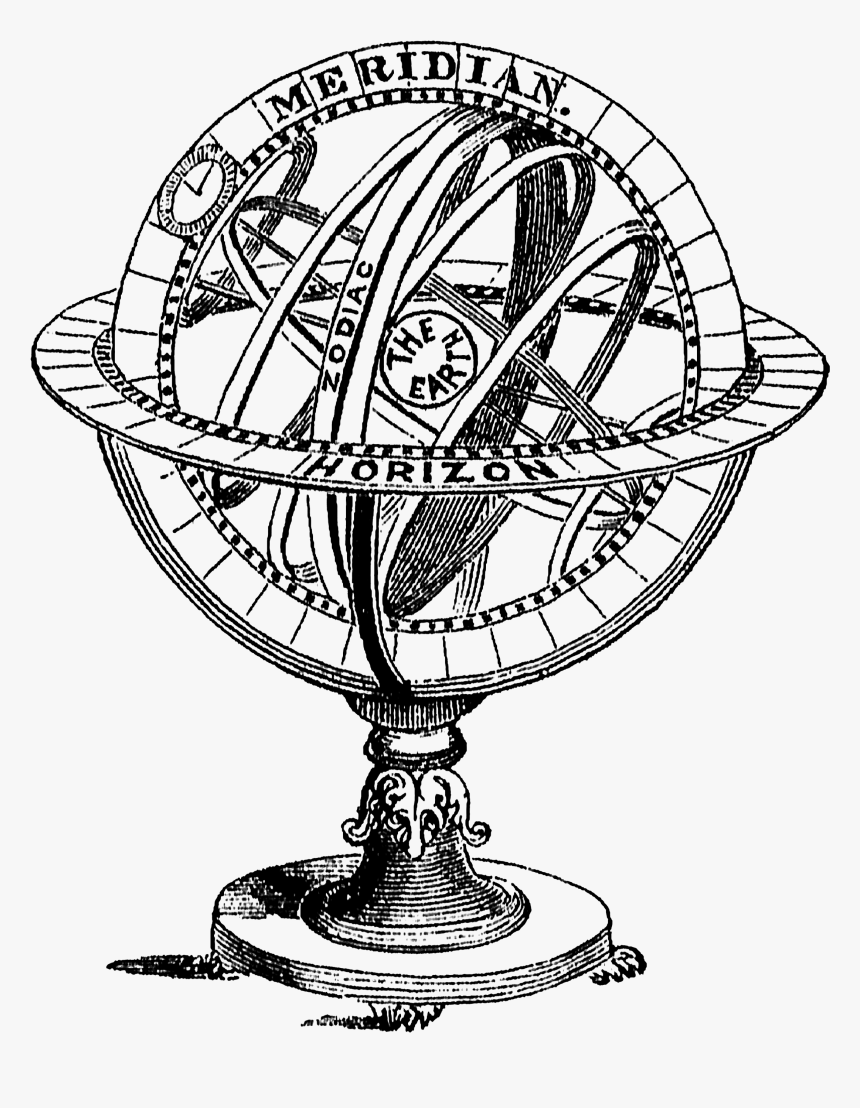 Zodiac Drawing Vintage - Armillary Sphere Drawing, HD Png Download