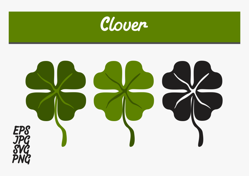 Clover Set Svg Vector Image Bundle Graphic By Arief - Batik Mega Mendung Vector, HD Png Download