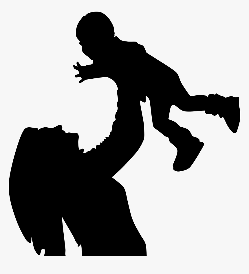 Mother Silhouette Child Son - Mom And Son Png, Transparent Png