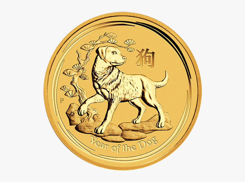 Lunar Ii Dog 1/10oz Gold Coin 2018 Front - 2018 Lunar Gold Coin, HD Png Download