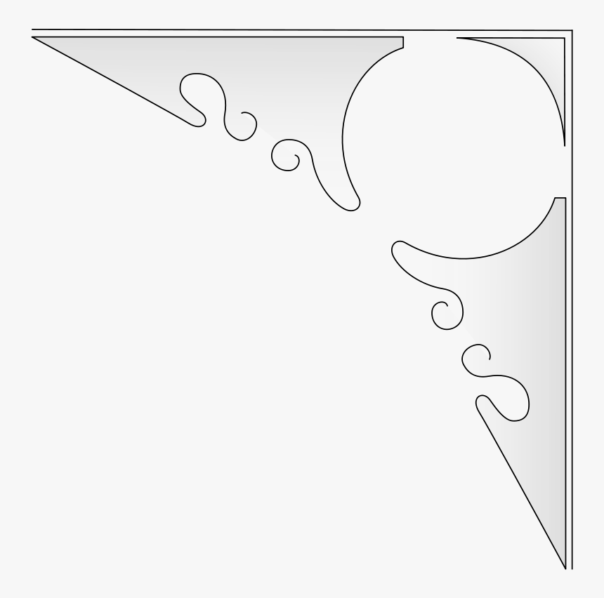 Flourish Three Upper Right Corner 01 - Corner Piece Border Simple, HD Png Download
