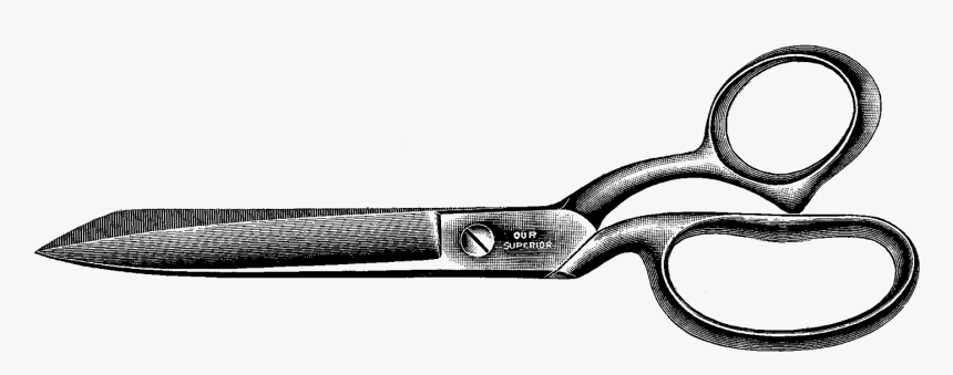 This Is A Wonderful Scissors Digital Stamp Of A Vintage - Transparent Vintage Scissors, HD Png Download