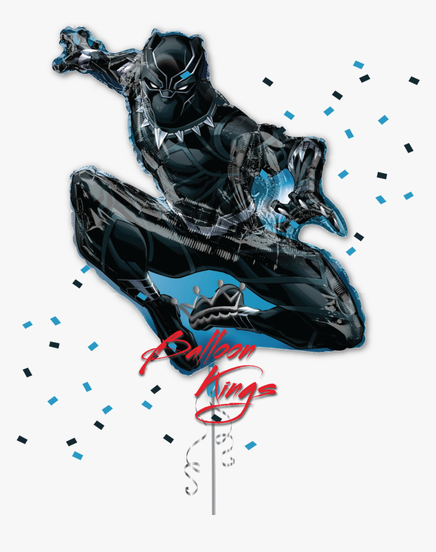 Black Panther Shape - Black Panther Balloons, HD Png Download