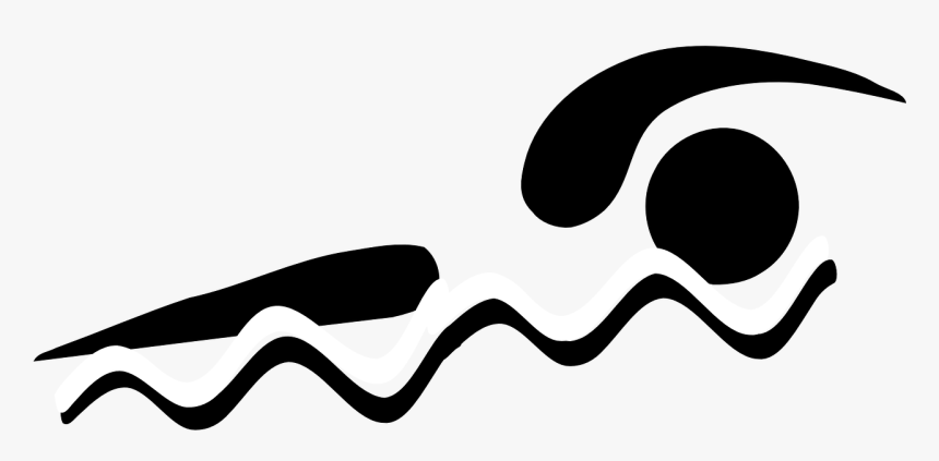 Swimming Clip Art - Swimming Black And White, HD Png Download