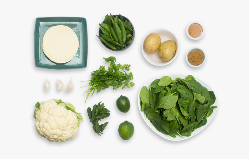 English Pea & Potato Samosas With Spiced Cauliflower - Superfood, HD Png Download